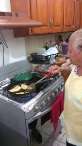 My Tía Irene making quesadillas. 